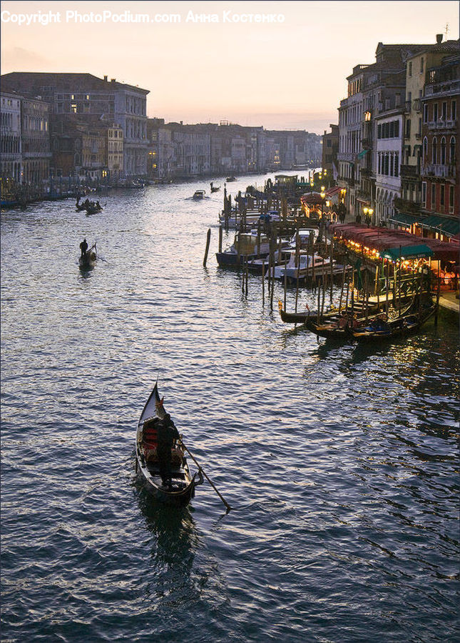 Boat, Gondola, Umbrella, Rowboat, Vessel, Harbor, Port