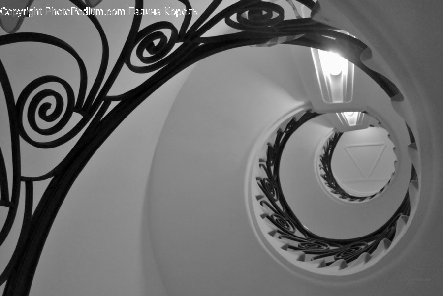 Banister, Handrail, Wristwatch, Spiral, Staircase