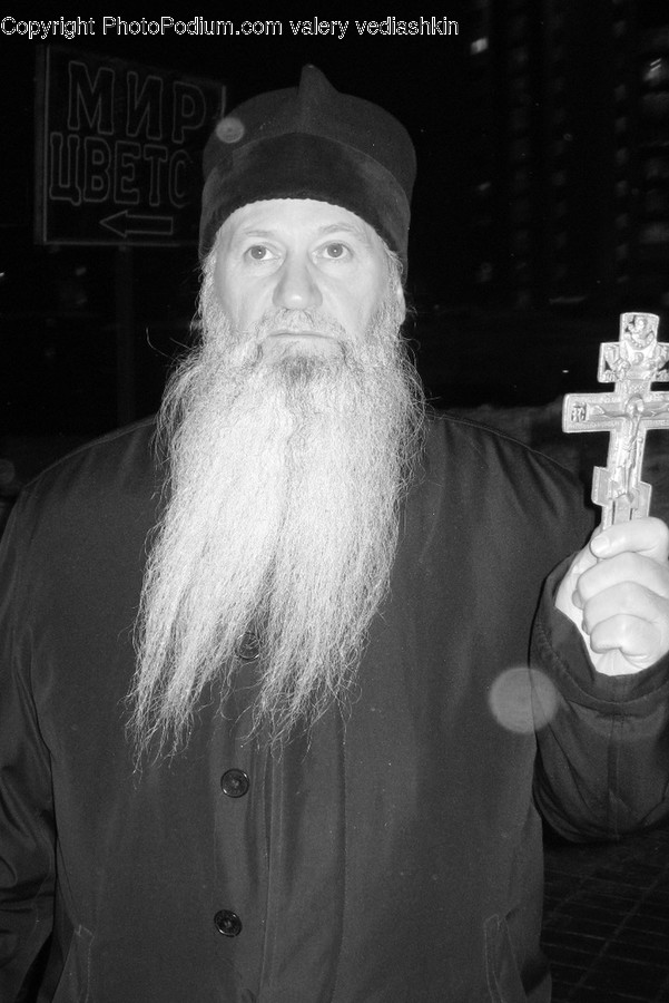 Person, Face, Human, Beard, Cross