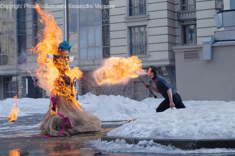 Person, Human, Fire, Flame, Fireman