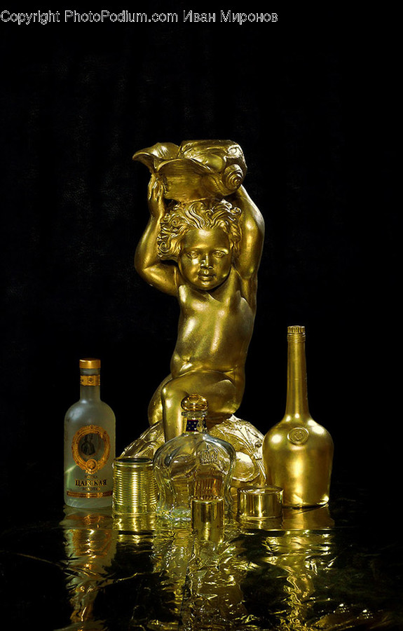 Gold, Bronze, Liquor, Drink, Alcohol