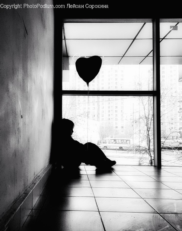 Floor, Silhouette, Person, Human, Corridor