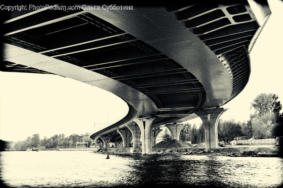 Road, Freeway, Building, Bridge, Overpass