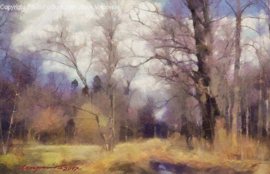 Painting, Art, Nature, Outdoors, Plant