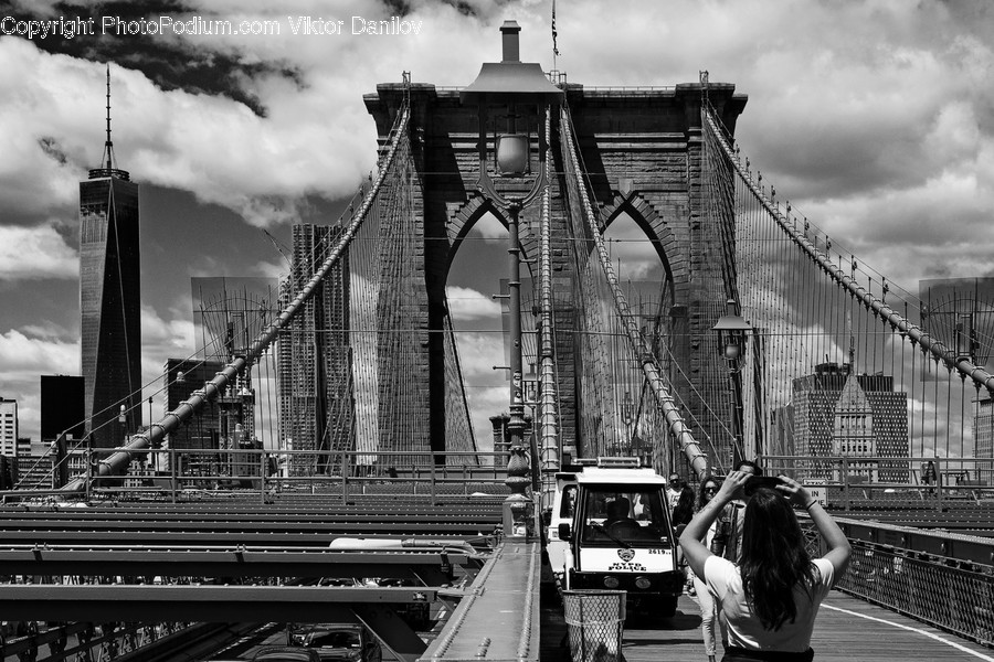 Human, Person, Building, Bridge, Suspension Bridge