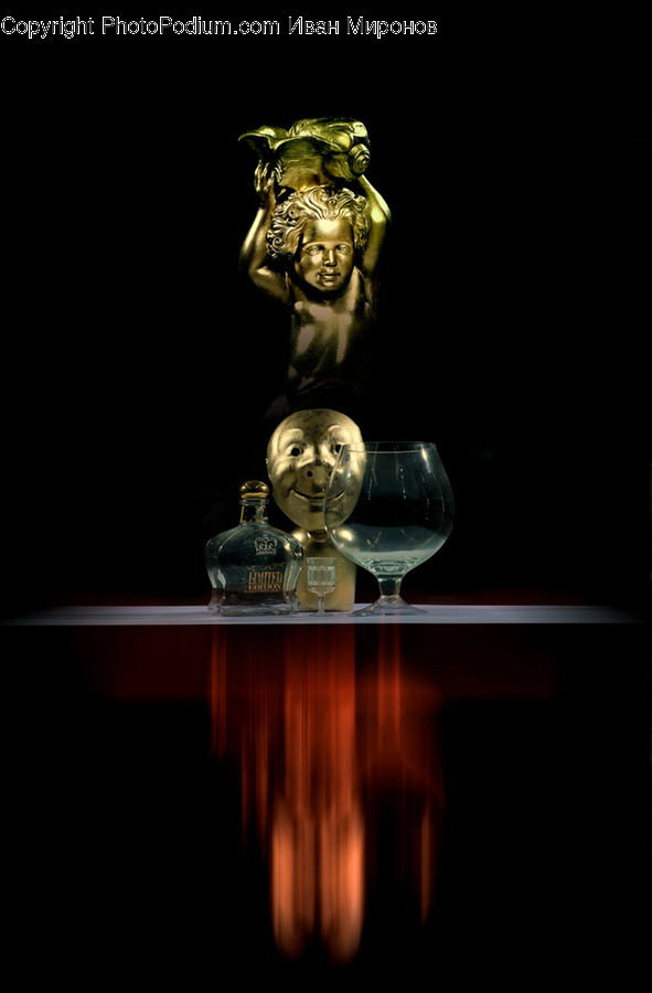 Glass, Figurine, Bronze, Goblet, Trophy
