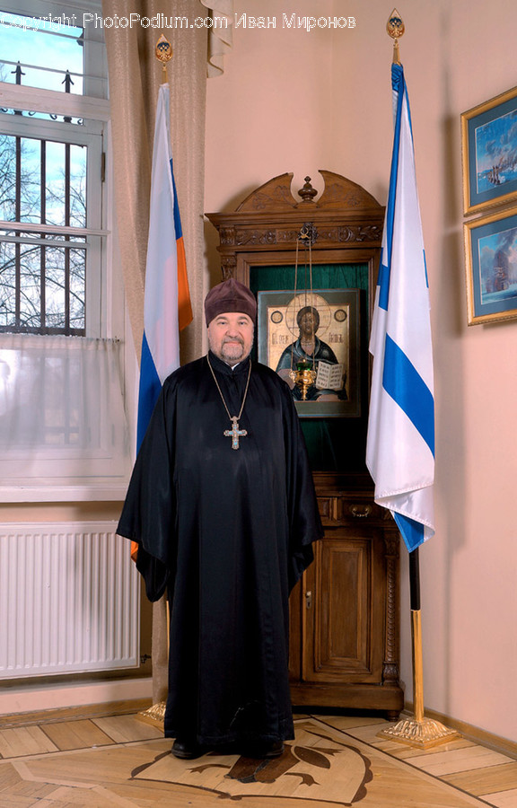Person, Human, Flag, Symbol, Priest