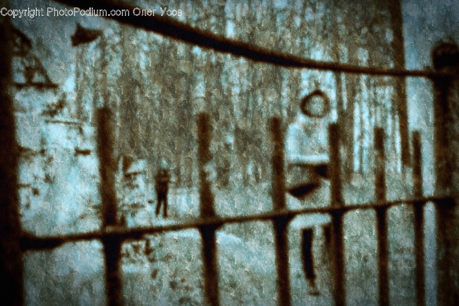 Prison, Banister, Handrail, Person, Human