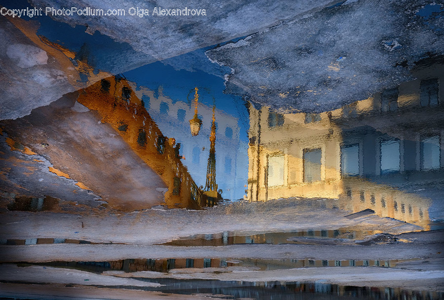Painting, Art, Nature, Outdoors, Ruins
