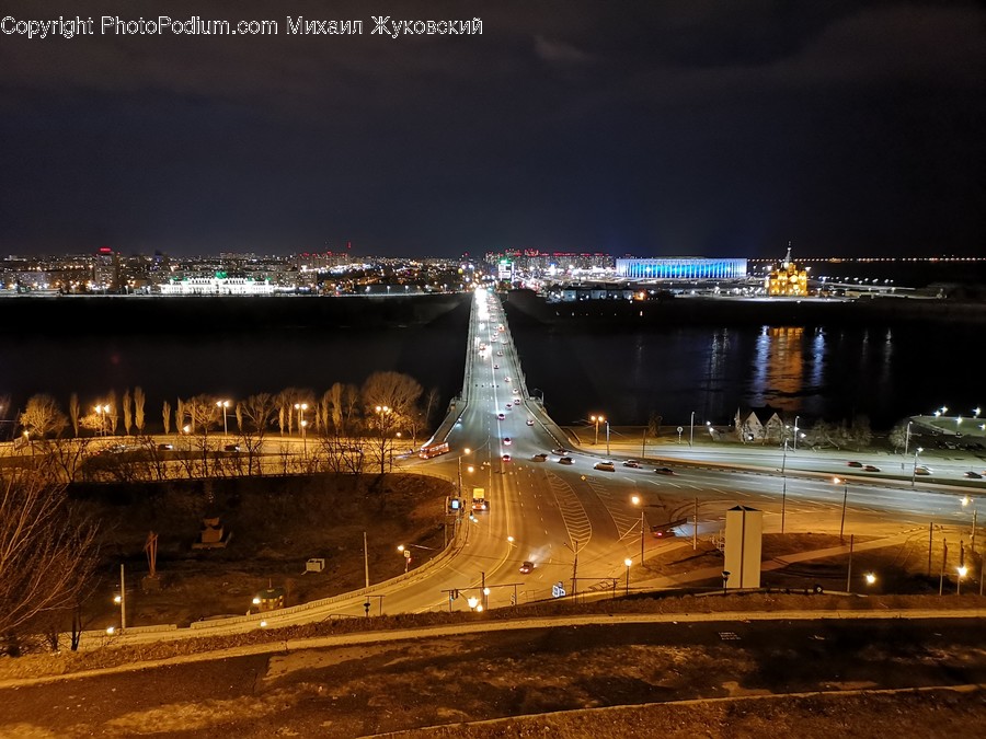 Road, Intersection, Freeway, Bridge, Building