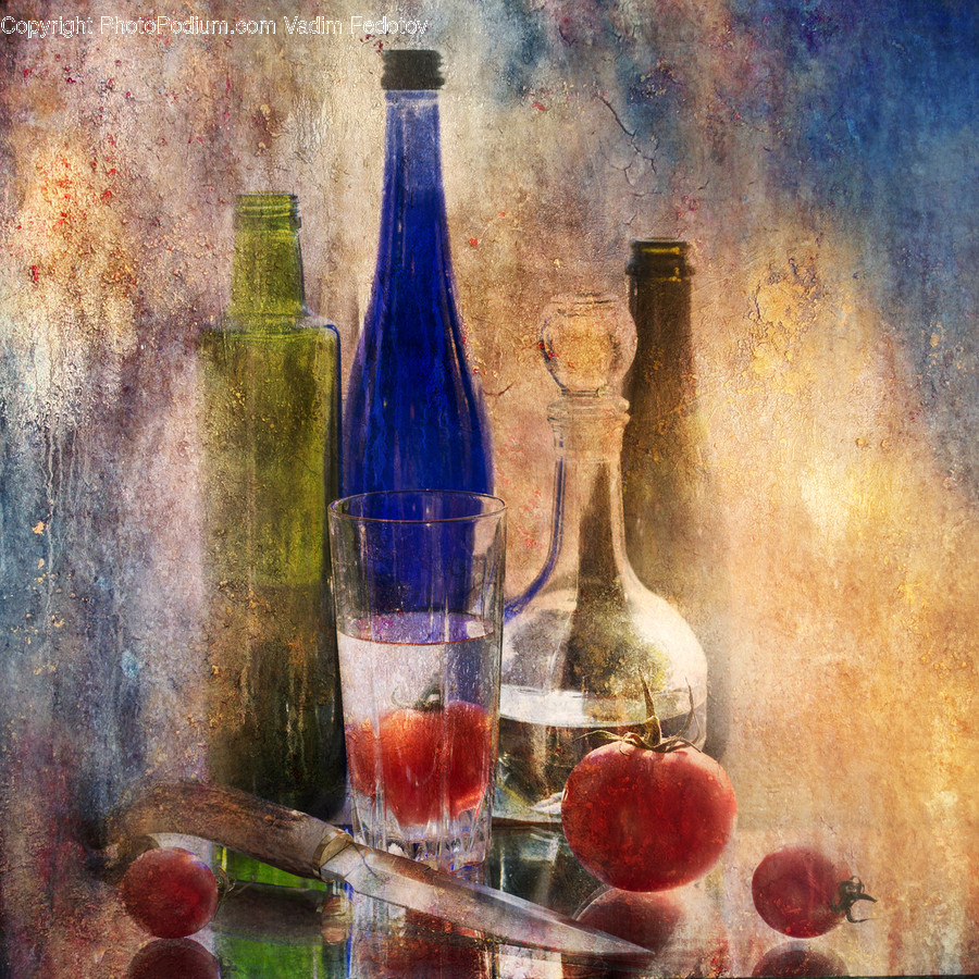Painting, Art, Plant, Glass, Goblet