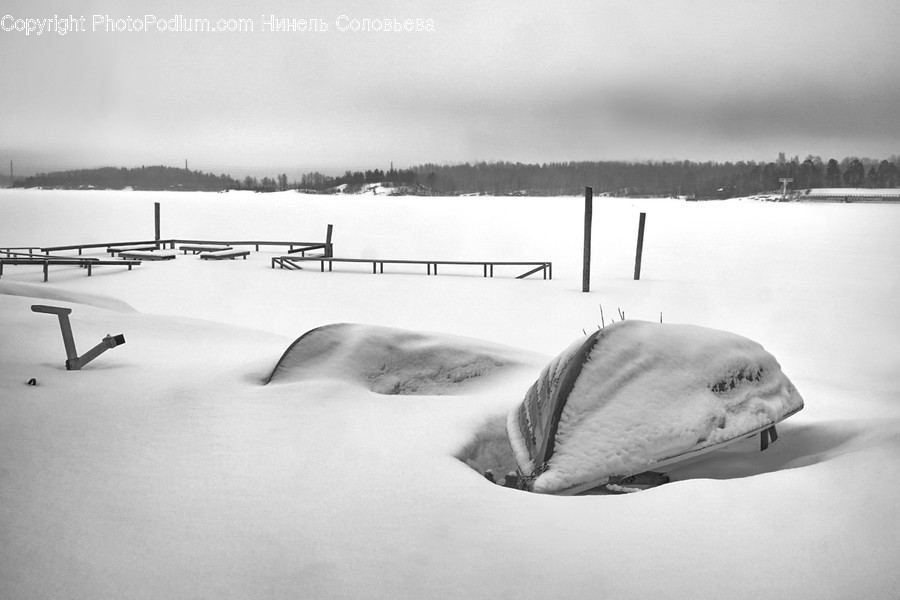 Nature, Outdoors, Furniture, Bench, Snow
