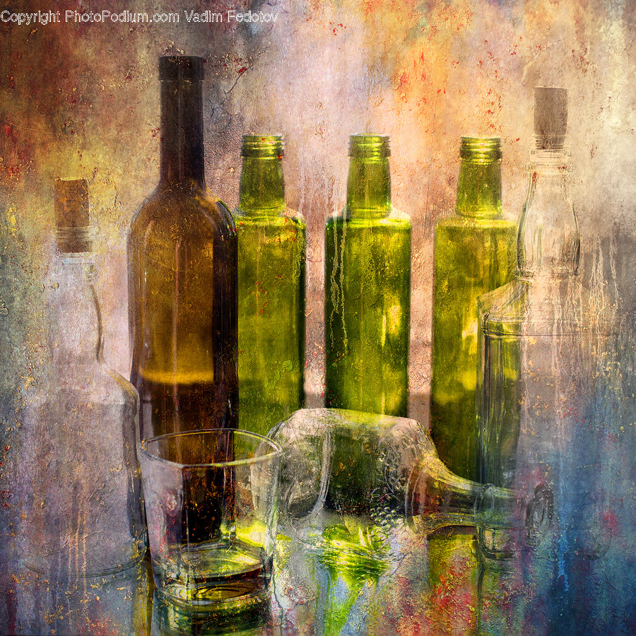 Bottle, Drink, Beverage, Alcohol, Art