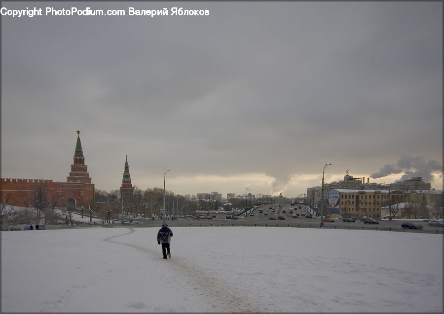 Ice, Outdoors, Snow, City, Downtown, Building, Town