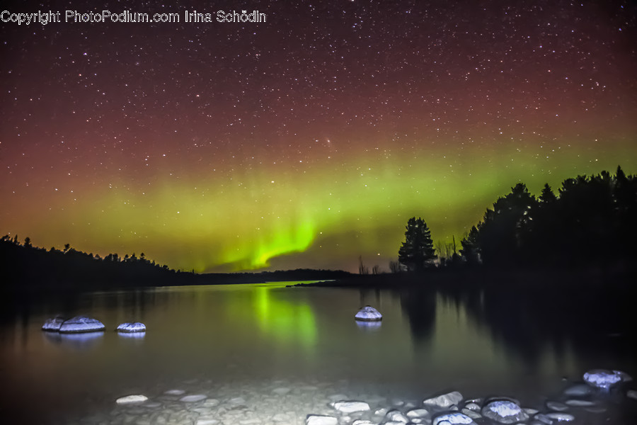 Nature, Outdoors, Night, Aurora, Boat