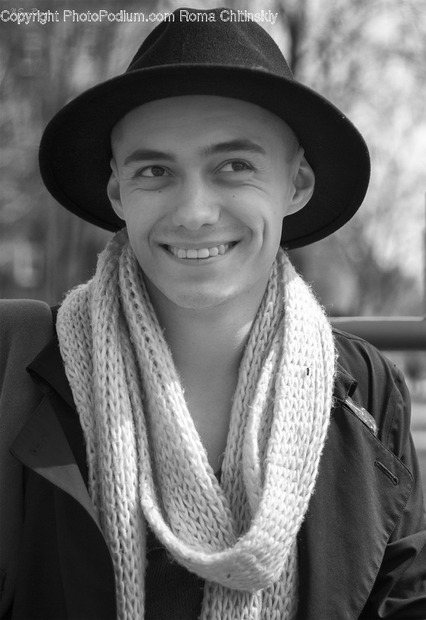 Clothing, Apparel, Hat, Scarf, Person