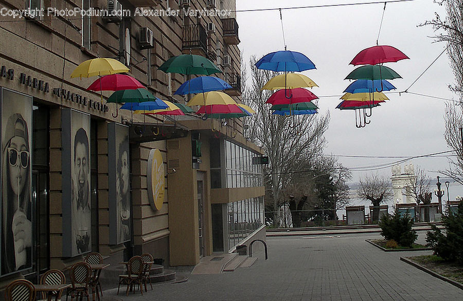 Chair, Furniture, Canopy, Umbrella, Town
