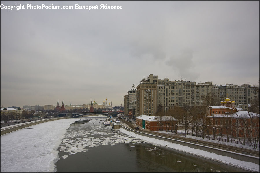Rail, Train Track, Train, Vehicle, City, Downtown, Apartment Building