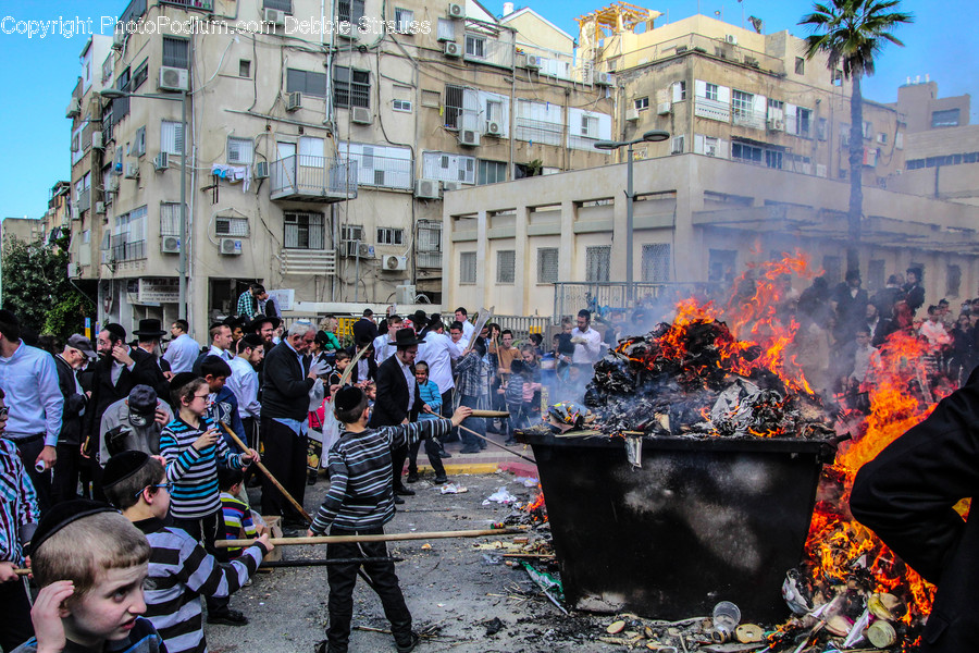 Person, Human, Crowd, Fire, Festival