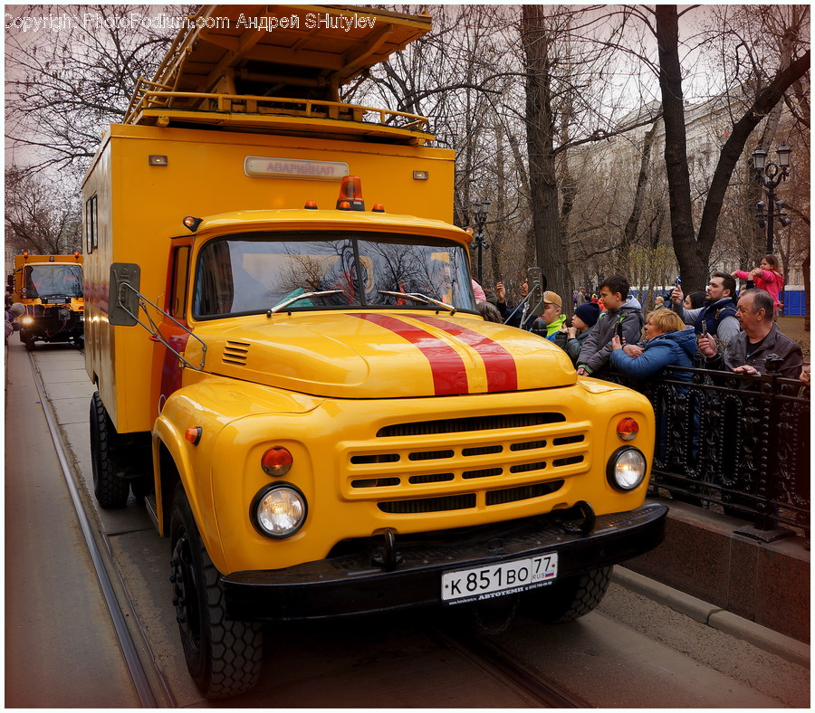 Truck, Vehicle, Transportation, Human, Person