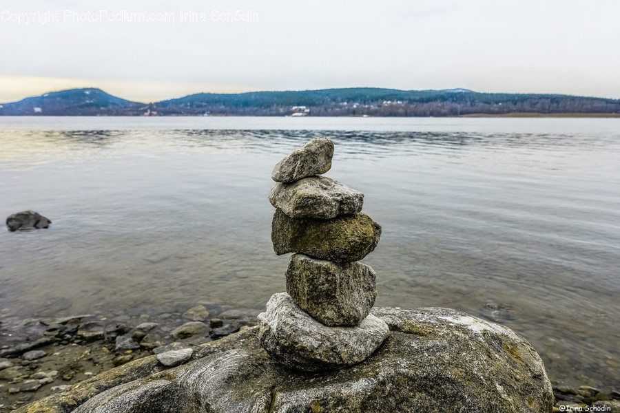 Rock, Water, Promontory, Rubble, Outdoors