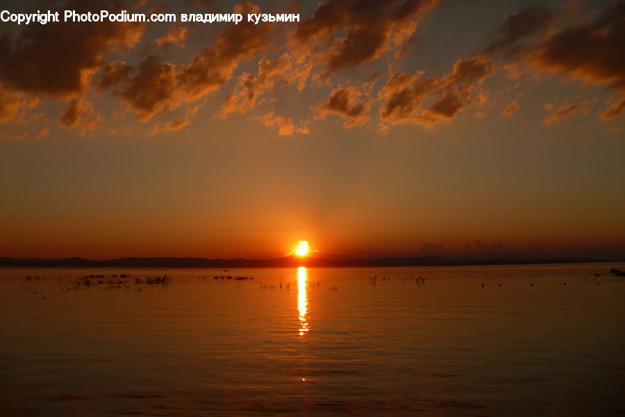 Sun, Dawn, Dusk, Sky, Sunrise, Sunset, Ocean