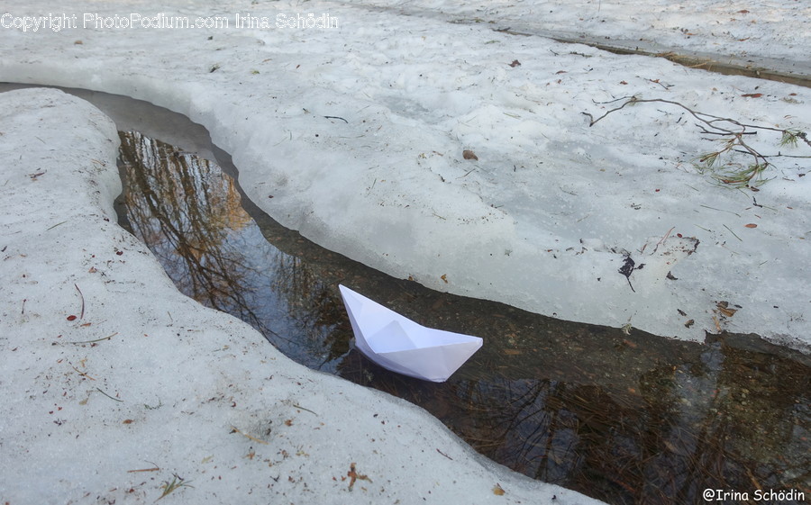 Puddle, Slate, Nature, Ice, Outdoors