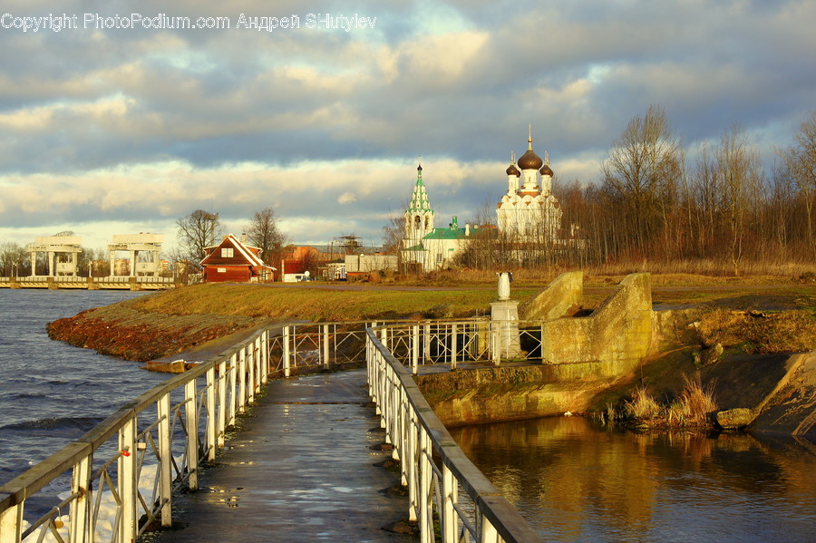 Building, Water, Boardwalk, Bridge, Waterfront