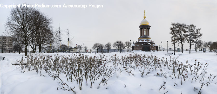 Ice, Outdoors, Snow, Architecture, Bell Tower, Clock Tower, Tower