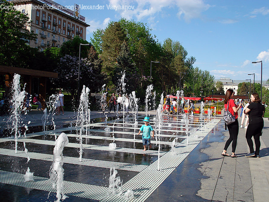 Water, Human, Person, Fountain, Automobile