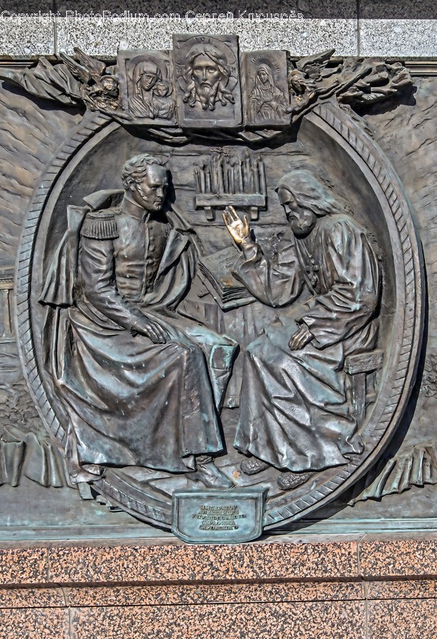 Sculpture, Art, Human, Person, Emblem