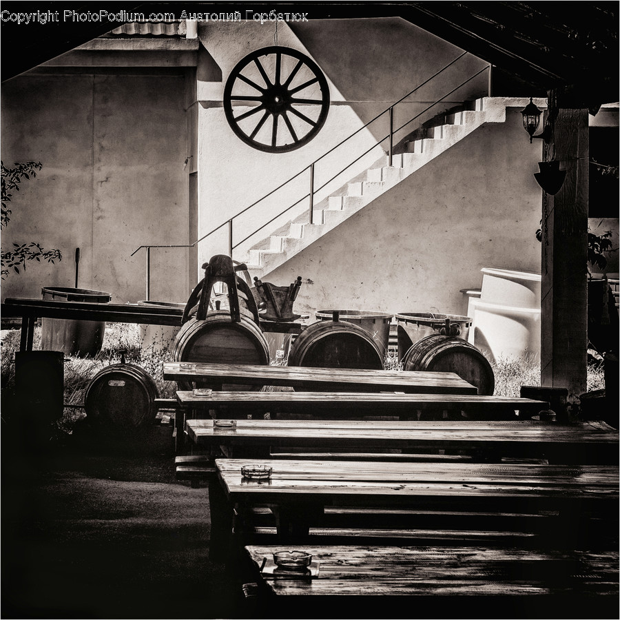 Handrail, Banister, Staircase, Building, Machine