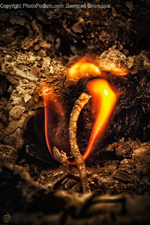 Mountain, Nature, Outdoors, Fire, Fungus