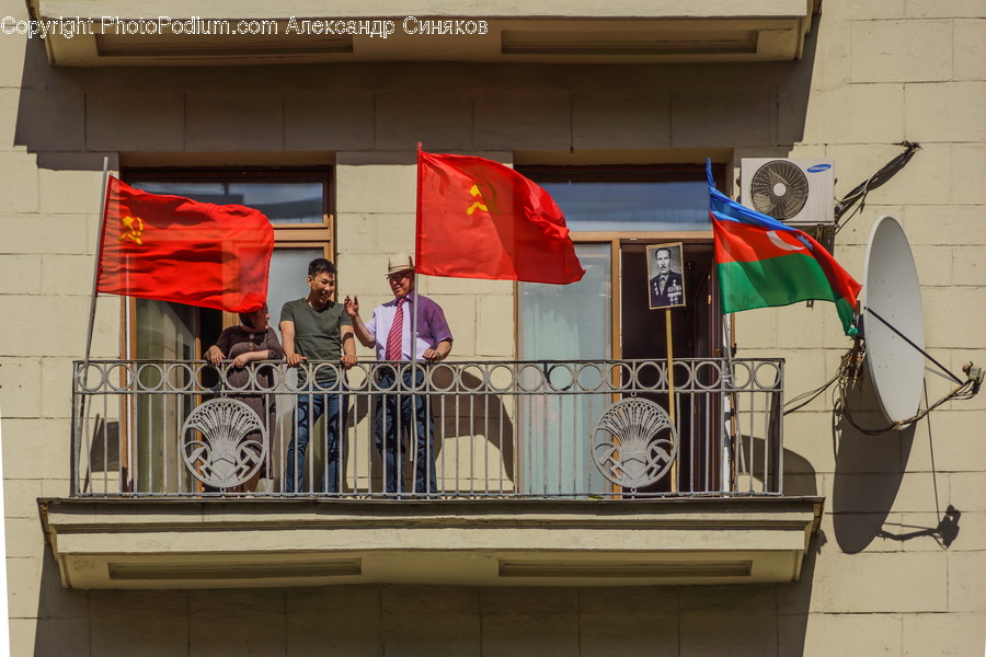 Human, Person, Symbol, Flag, Railing