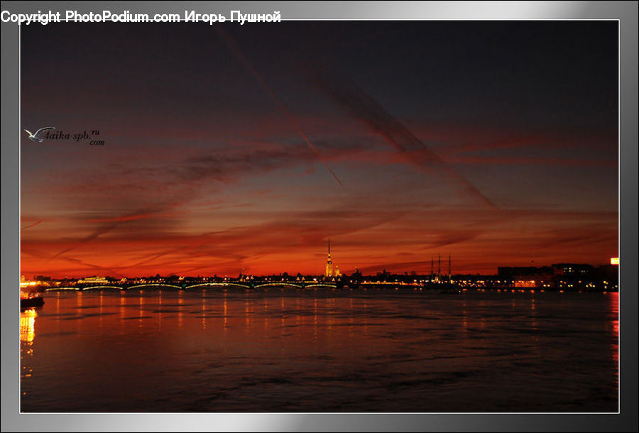 Dawn, Dusk, Red Sky, Sky, Sunrise, Sunset, Building