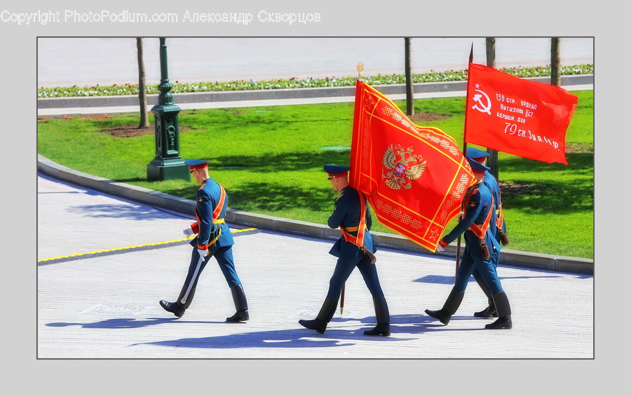 Person, Human, Crowd, Marching, Military