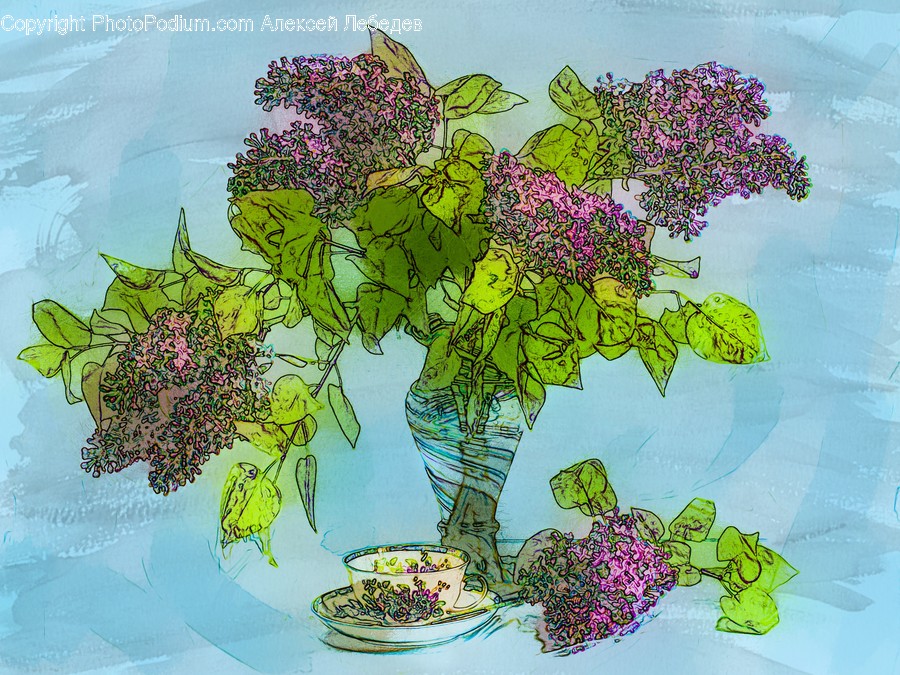 Plant, Art, Painting, Blossom, Flower