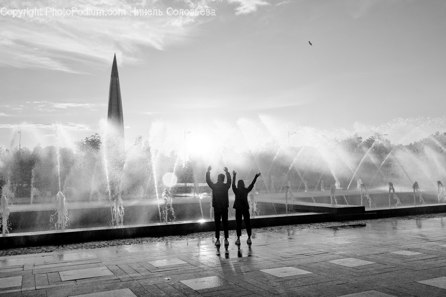 Water, Human, Person, Fountain, Bird