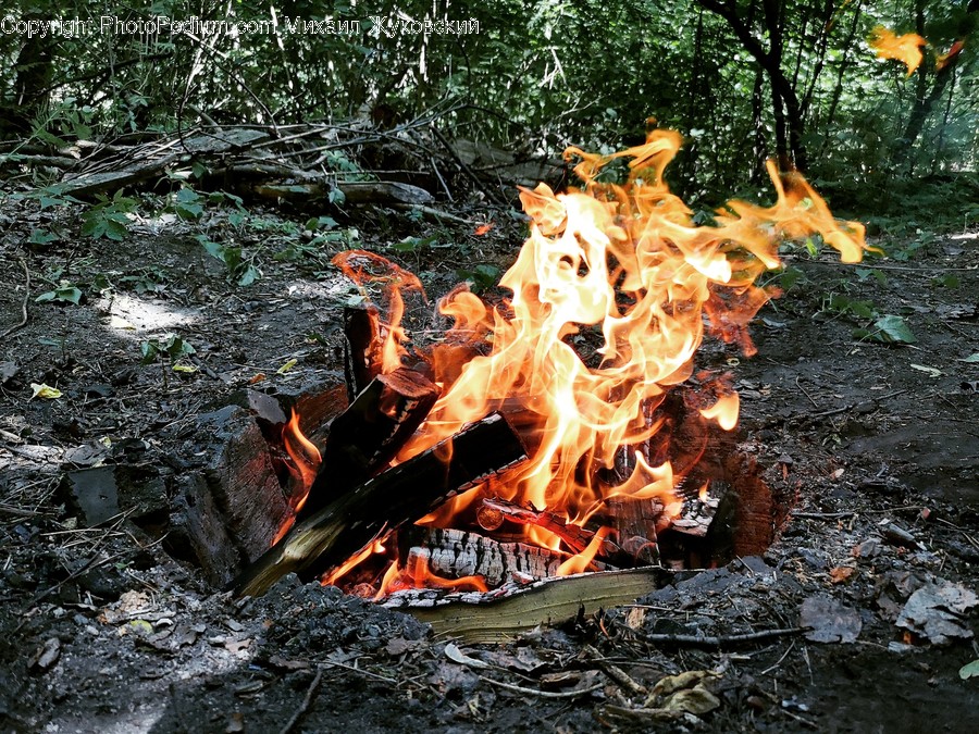 Fire, Flame, Bonfire, Outdoors