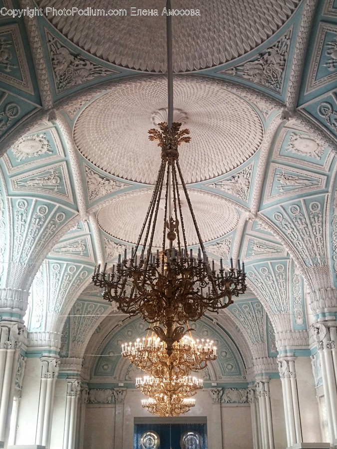 Lamp, Chandelier, Architecture, Building, Arched