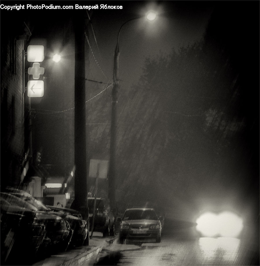 Night, Outdoors, Automobile, Car, Vehicle, Alley, Alleyway
