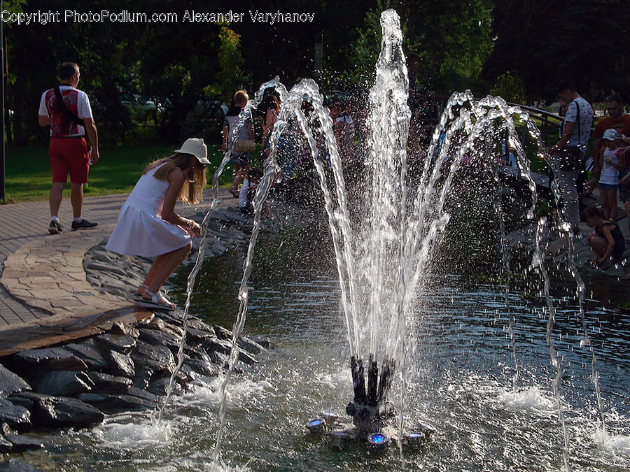 Water, Person, Human, Fountain