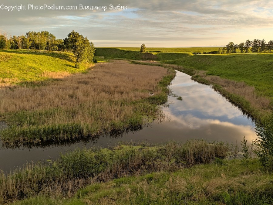Ditch, Outdoors, Nature, Field, Grassland