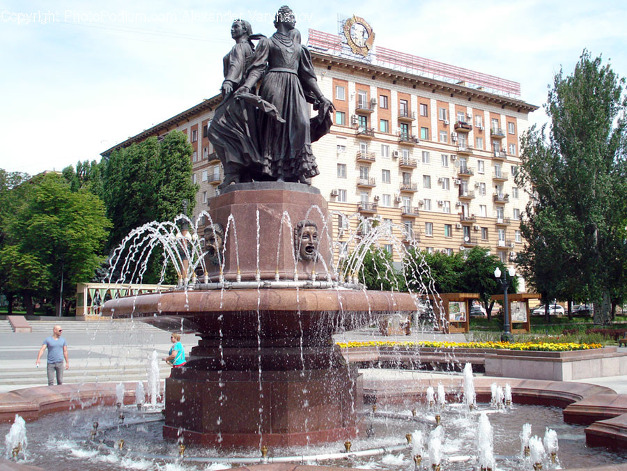 Water, Person, Human, Fountain, Urban