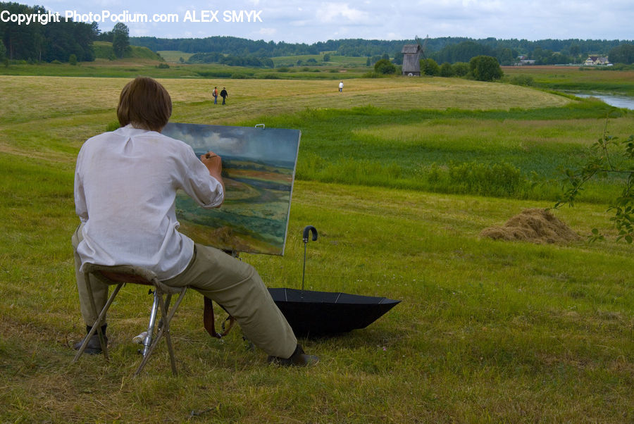 Human, People, Person, Field, Grass, Grassland, Land