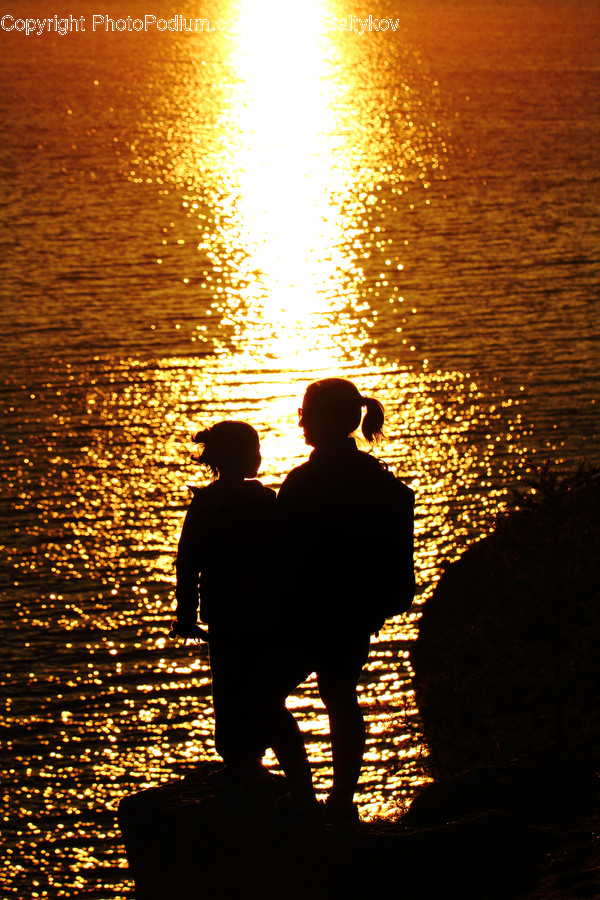 Silhouette, Person, Human, Sunlight, Flame
