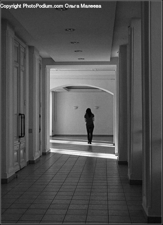 Corridor, Back, Column, Pillar, Leisure Activities, Walking, Lighting