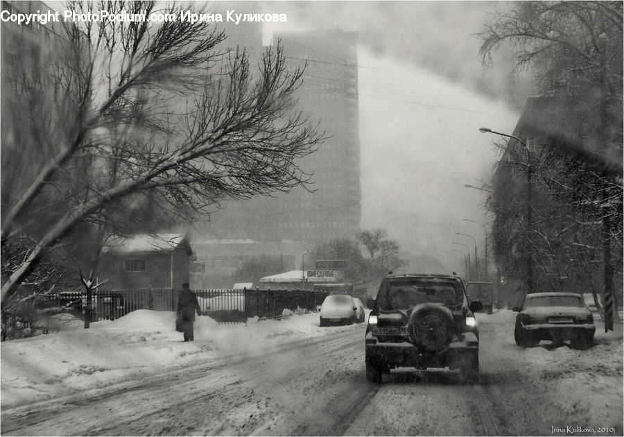 Blizzard, Outdoors, Snow, Weather, Winter, Car, Jeep