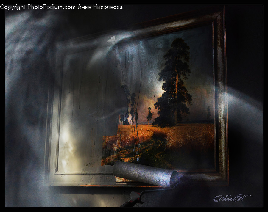 Painting, Art, Fire, Smoke, Flooring