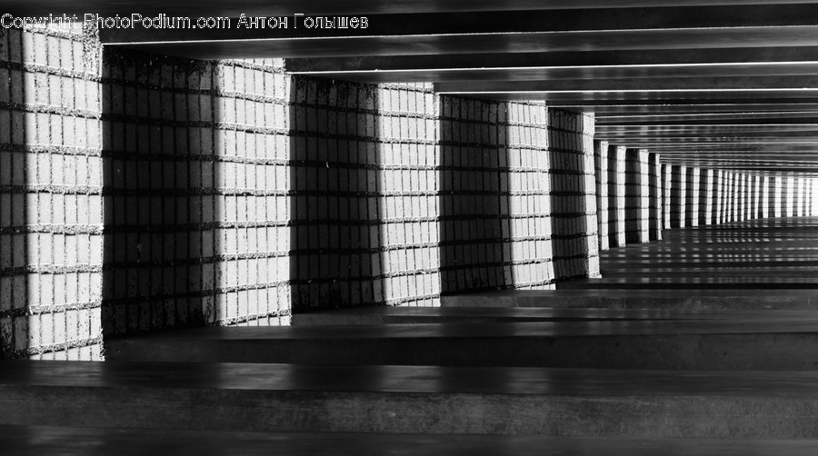 Corridor, Prison, Building, Architecture, Column